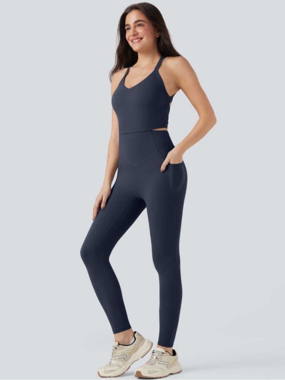 Halara UltraSculpt™ Tummy Control Training Jumpsuit - Carbon | Large Long